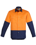 Hi Vis Drill Shirt L/S - ORANGE NAVY