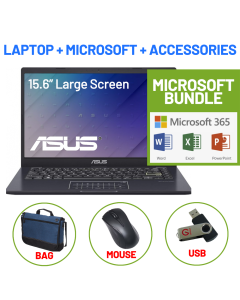 ASUS Vivobook Go 15 15.6" FHD Laptop + Microsoft Personal 365 & Accessories Bundle