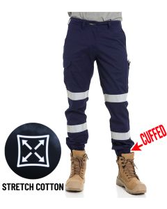 CUFFED Taped Cargo Pants - NAVY