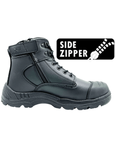 TASMAN Side Zipper Safety Boots - BLACK