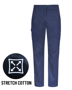 Stretch Cargo Pants (Elastic Waist) - NAVY