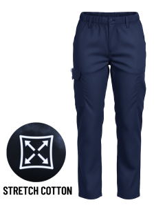 Elastic Waist Cargo Pants - NAVY