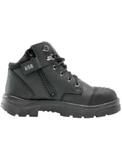 Steel Blue Parkes Steel Toe Scuff Cap Zip-Up Safety Boots - BLACK