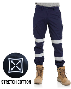 Taped Cuffed Cargo Pants - NAVY